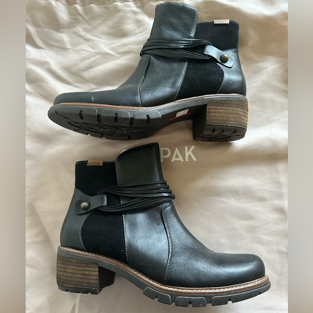 🖤 SAN SEBASTIAN Women’s zipper calfskin ankle boots size 41 or US Women's 10